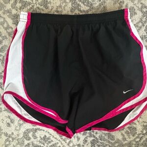 Nike Black and Pink Athletic Shorts Lightweight Elastic Waist